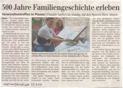 Vogtlandanzeiger 25.07.2009